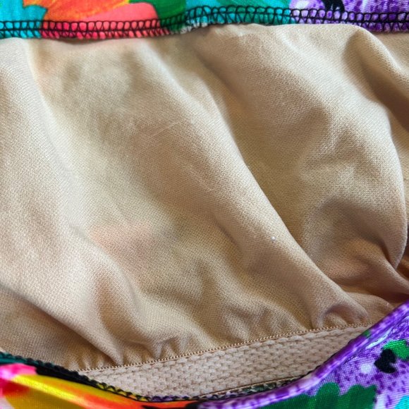 Vintage Catilina Floral Strapless One Piece Swimsuit USA - Picture 7 of 10